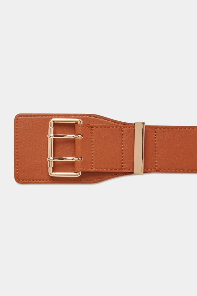 TRISH SCULLY NAYA WIDE LEATHER BELT SADDLE