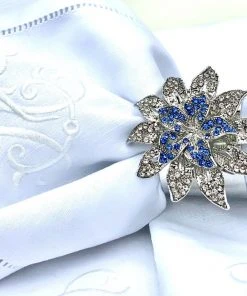 TRISH SCULLY LA FLEUR BLEUE NAPKIN RING SET OF 2 HOME