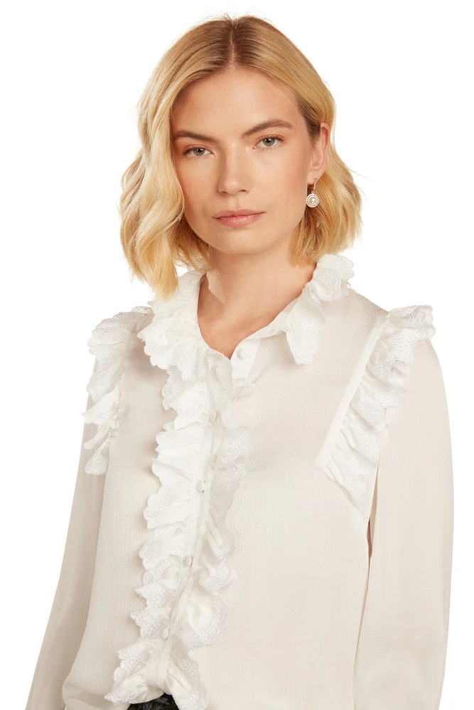 TRISH SCULLY WOMEN CASSANDRA BLOUSE WHITE
