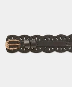 TRISH SCULLY HOME TEAGAN SCALLOPED LEATHER BELT Belts