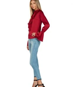 TRISH SCULLY HOME MARGOT BLOUSE CRIMSON