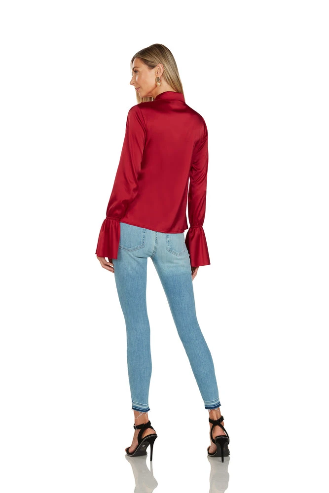 TRISH SCULLY HOME MARGOT BLOUSE CRIMSON