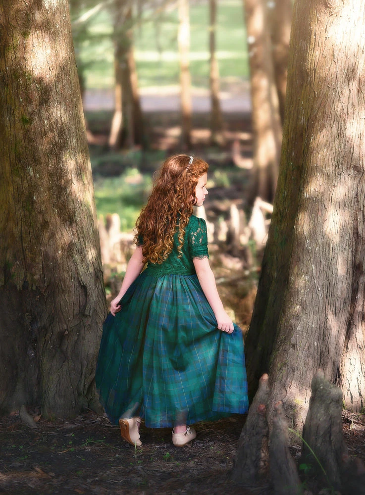 TRISH SCULLY HOME HARMONY GOWN BLACKWATCH TARTAN Spring/Summer 2022