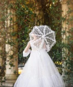 TRISH SCULLY HOME PIPER LACE PARASOL WHITE Accessories