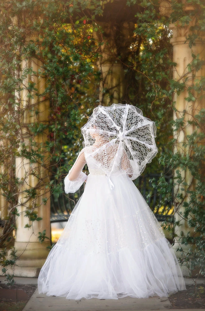 TRISH SCULLY HOME PIPER LACE PARASOL WHITE Accessories