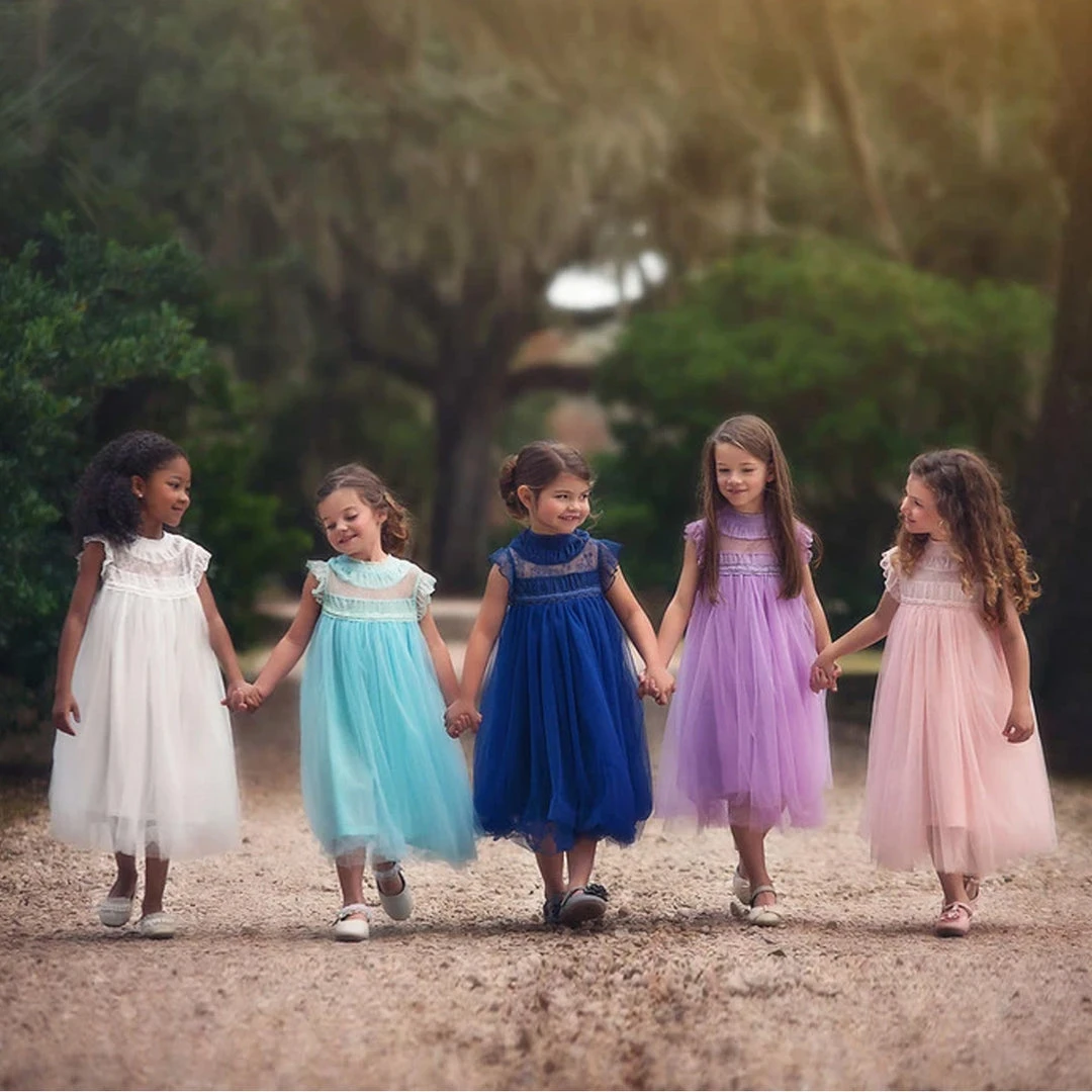 TRISH SCULLY GIRLS ALLESSANDRA DRESS WHITE