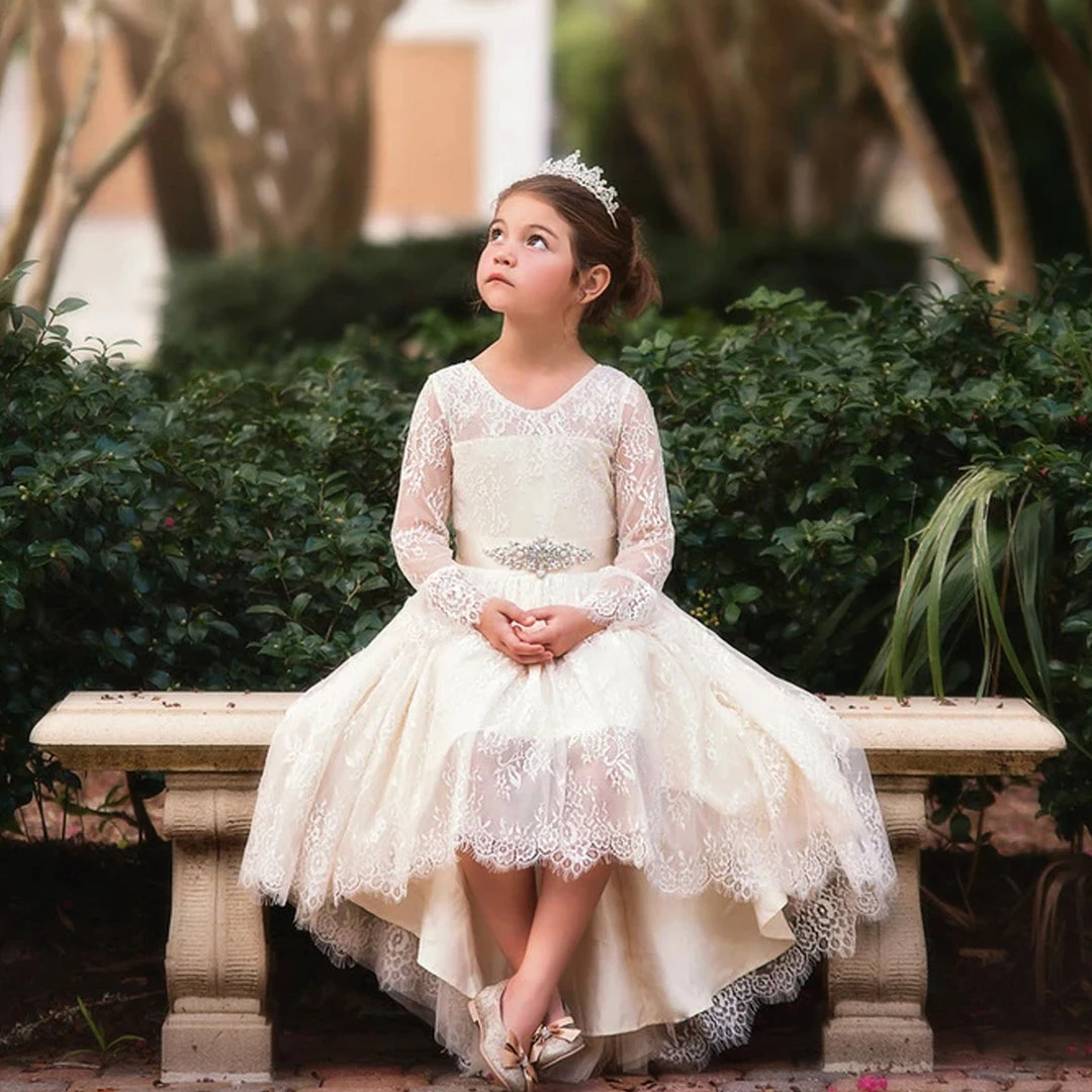 TRISH SCULLY AINSLEY DRESS & BELT SET IVORY GIRLS