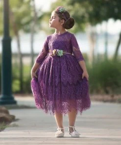 TRISH SCULLY HOME BELLA RAFAELA DRESS & BELT SET HYACINTH GIRLS