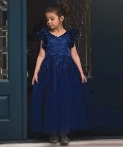 TRISH SCULLY BIANCA GOWN NAVY GIRLS