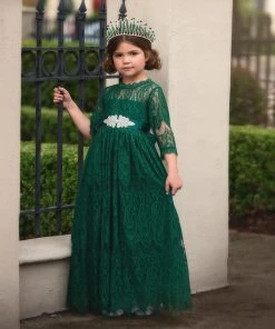 TRISH SCULLY HOME BELLA RAFAELA GOWN EMERALD GIRLS