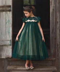 TRISH SCULLY ADRIANA DRESS EMERALD GIRLS