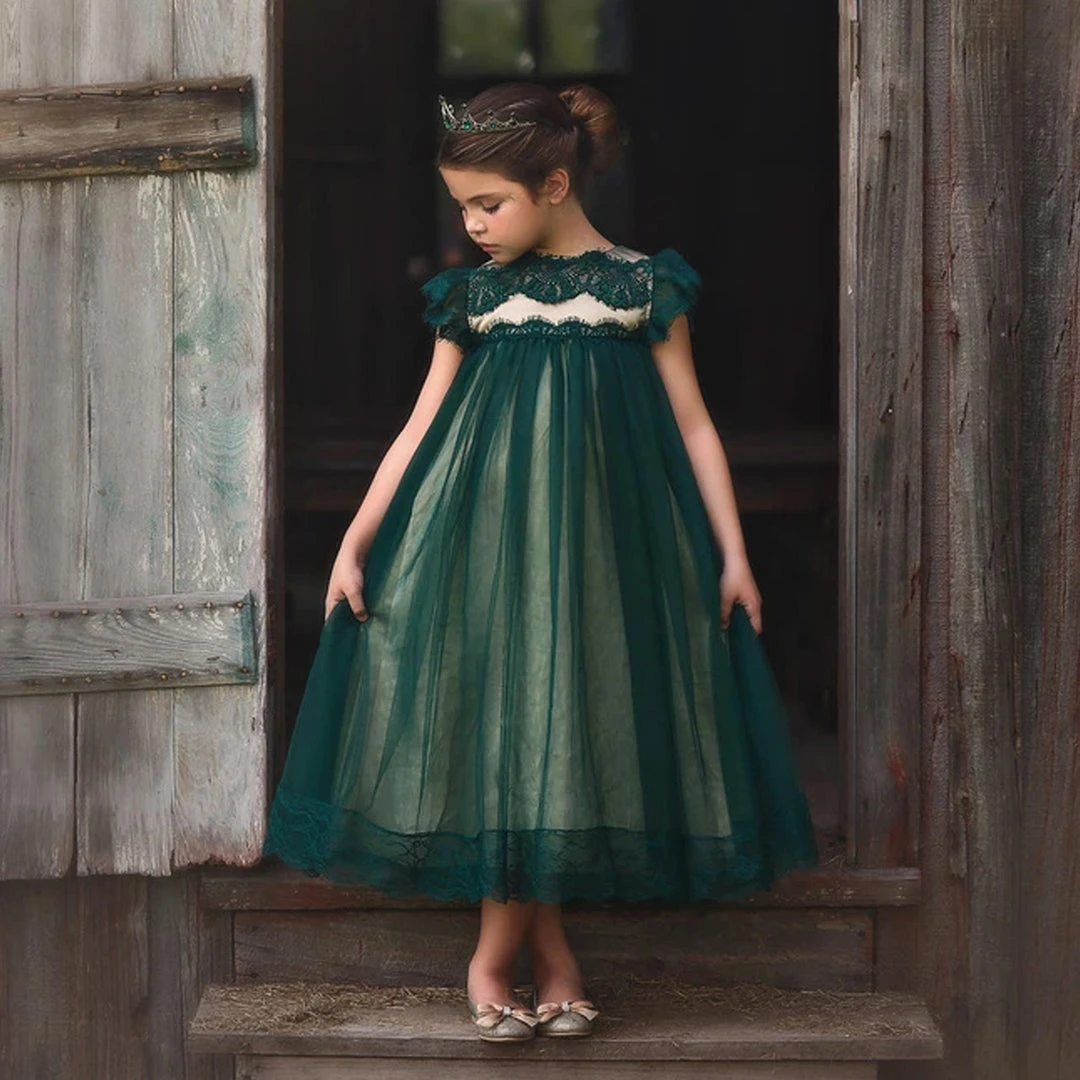 TRISH SCULLY ADRIANA DRESS EMERALD GIRLS