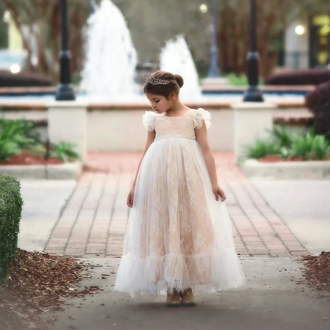 TRISH SCULLY HOME GIRLS CLARA GOWN BUTTERSCOTCH