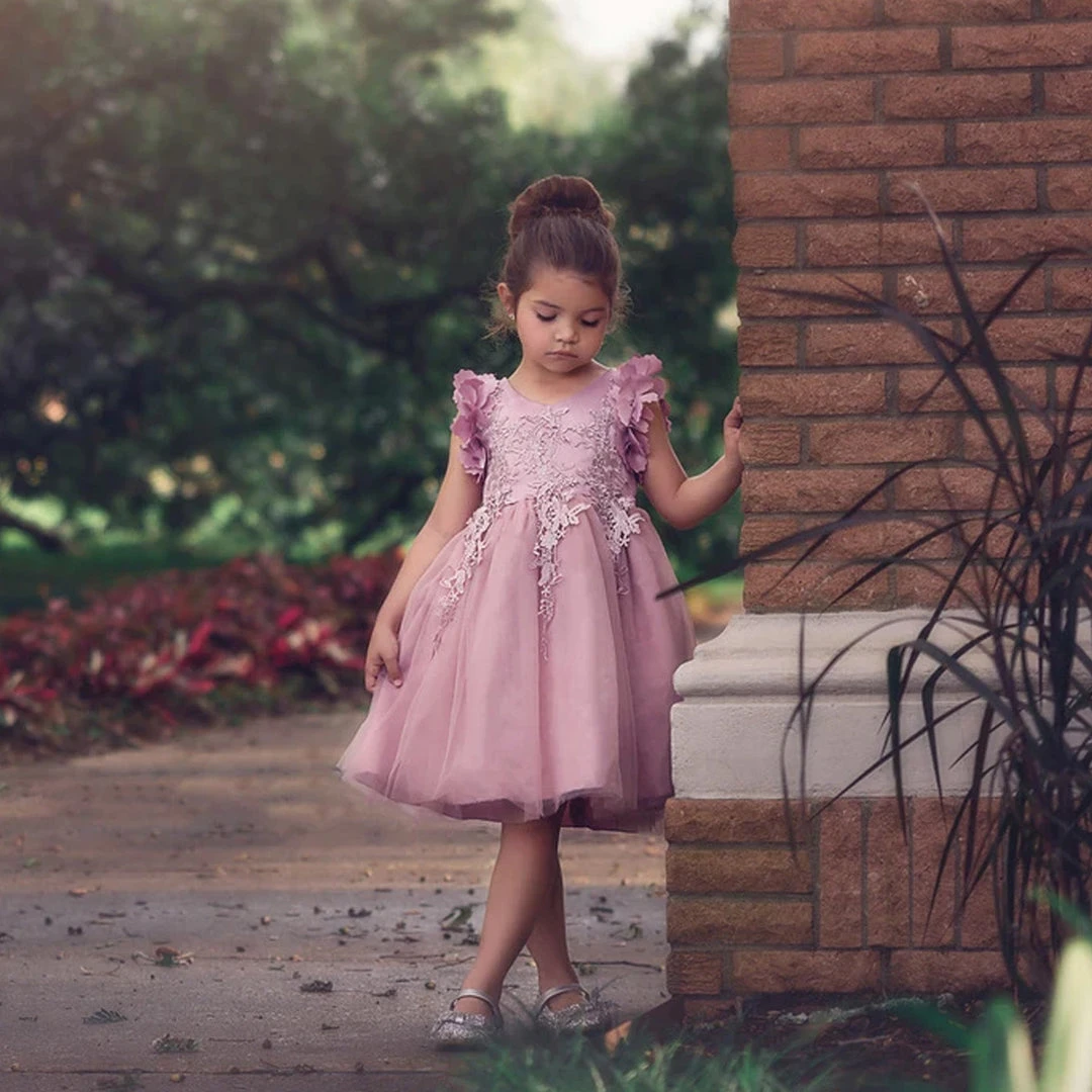 TRISH SCULLY GIRLS BIANCA DRESS ROSE