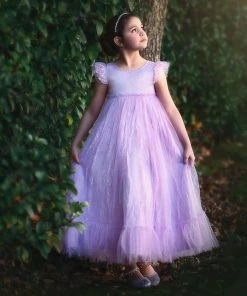 TRISH SCULLY HOME GIRLS CLARA GOWN LAVENDER