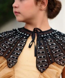 TRISH SCULLY HOME HENRIETTA JEWELED CAPE BLACK