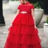 TRISH SCULLY ARIANA GOWN & BELT SET CRIMSON Girls 2T-6