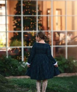 TRISH SCULLY GIRLS LOLA DRESS BLACK WATCH TARTAN