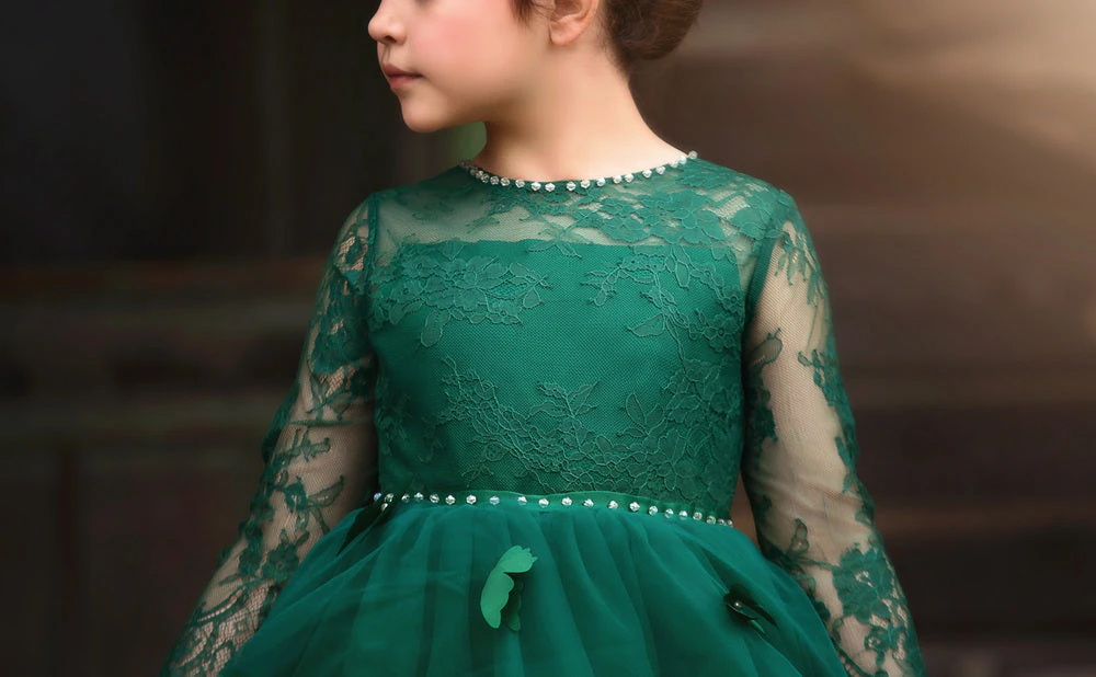 TRISH SCULLY HOME MARIPOSA GOWN EMERALD GIRLS