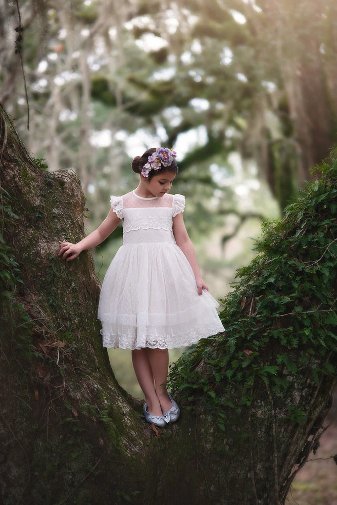 TRISH SCULLY OLIVIA DRESS ANTIQUE WHITE