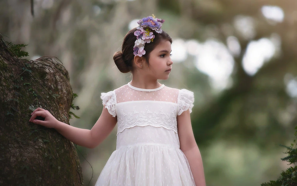 TRISH SCULLY OLIVIA DRESS ANTIQUE WHITE