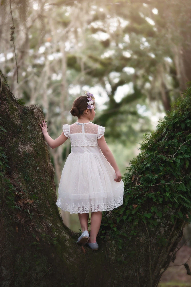 TRISH SCULLY OLIVIA DRESS ANTIQUE WHITE