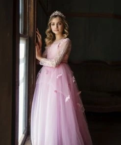 TRISH SCULLY HOME GIRLS MARIPOSA GOWN PINK