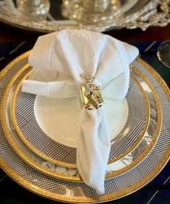 TRISH SCULLY HOME MARTINI RABBIT NAPKIN RING SET OF 2
