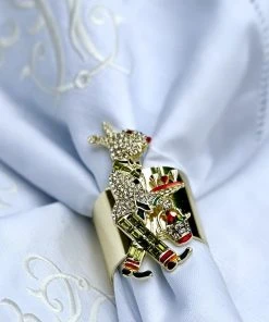 TRISH SCULLY HOME MARTINI RABBIT NAPKIN RING SET OF 2