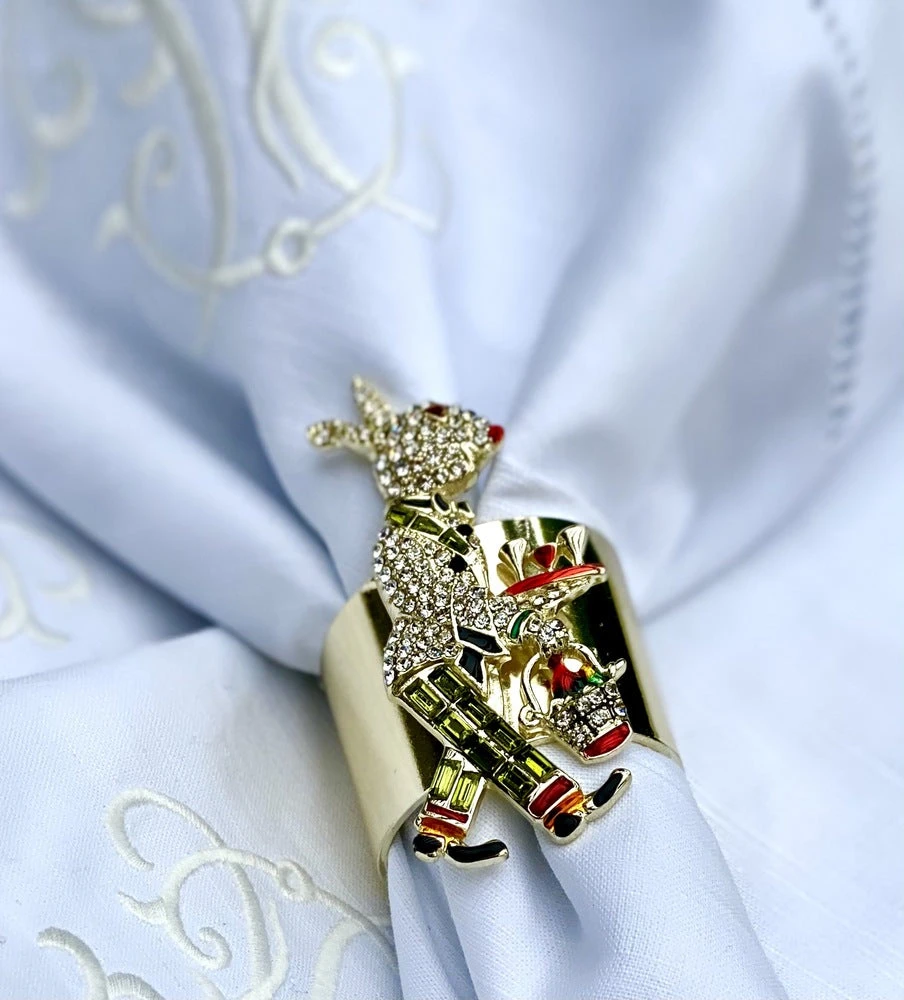 TRISH SCULLY HOME MARTINI RABBIT NAPKIN RING SET OF 2