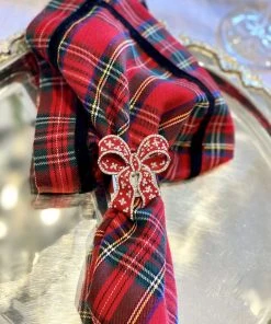 TRISH SCULLY HOME CRIMSON BOW SET OF 2