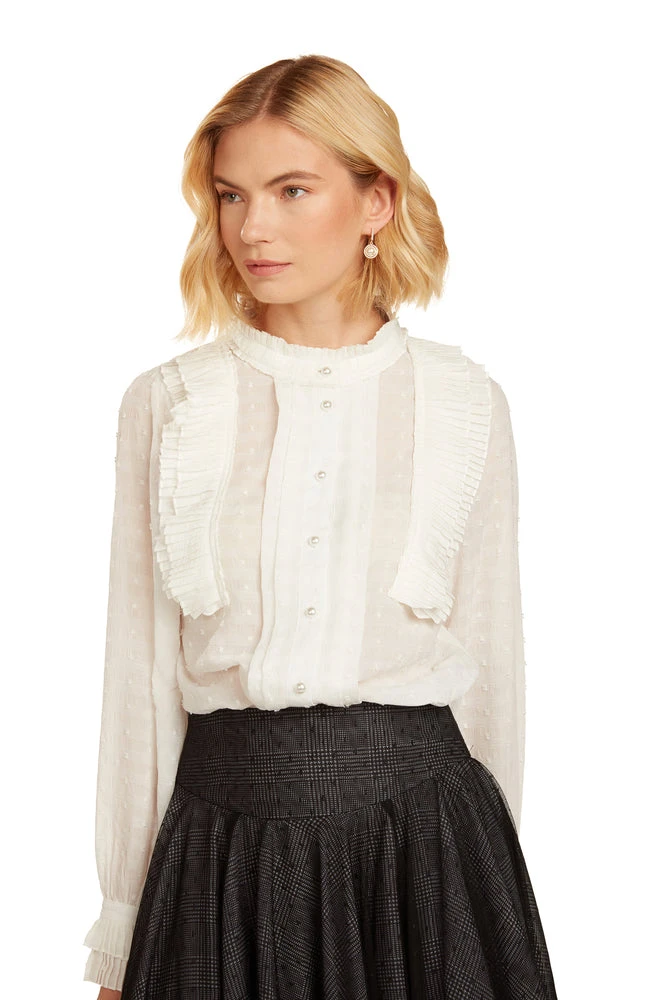 TRISH SCULLY ESTHER BLOUSE WHITE