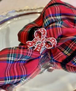 TRISH SCULLY HOME CRIMSON BOW SET OF 2