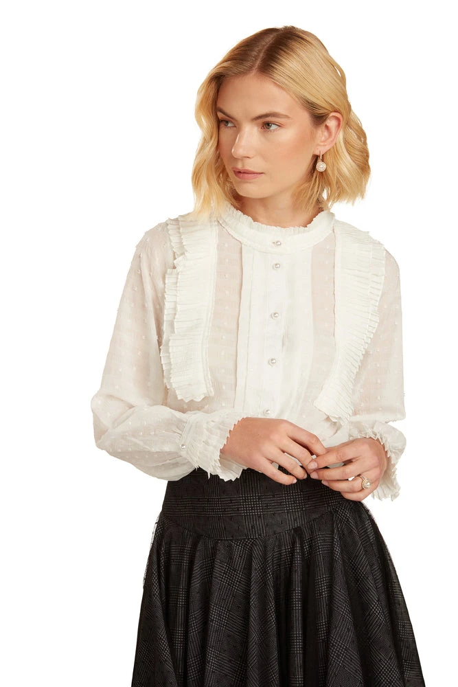 TRISH SCULLY ESTHER BLOUSE WHITE