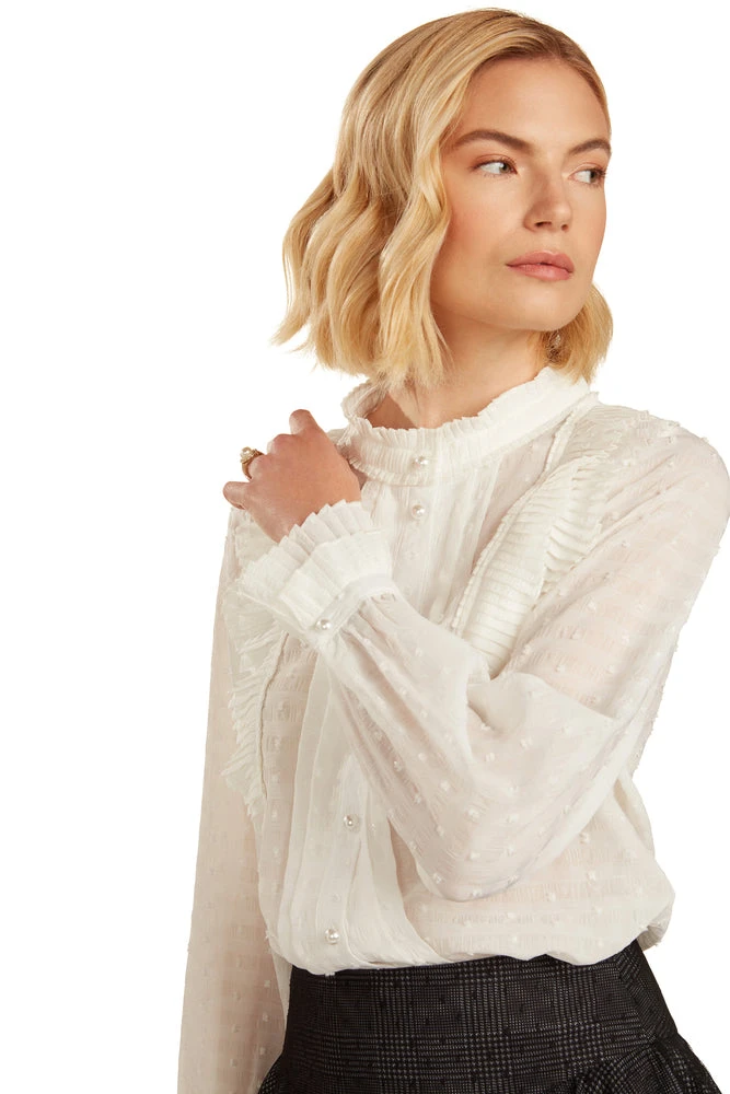 TRISH SCULLY ESTHER BLOUSE WHITE