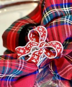 TRISH SCULLY HOME CRIMSON BOW SET OF 2