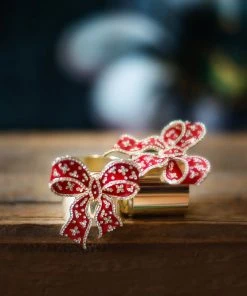 TRISH SCULLY HOME CRIMSON BOW SET OF 2