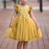 TRISH SCULLY BIANCA DRESS MUSTARD GIRLS
