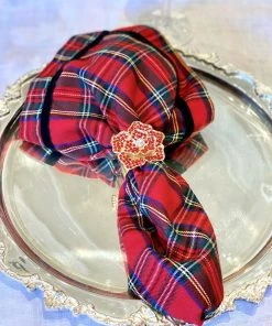 TRISH SCULLY ROYAL STEWART TARTAN NAPKIN SET OF 4 HOME
