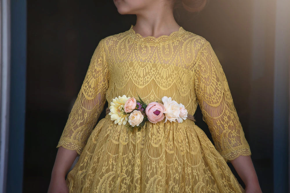 TRISH SCULLY BELLA RAFAELA DRESS & BELT SET SUNFLOWER