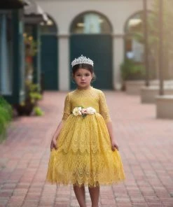 TRISH SCULLY BELLA RAFAELA DRESS & BELT SET SUNFLOWER