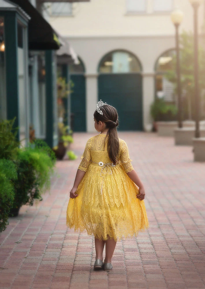 TRISH SCULLY BELLA RAFAELA DRESS & BELT SET SUNFLOWER