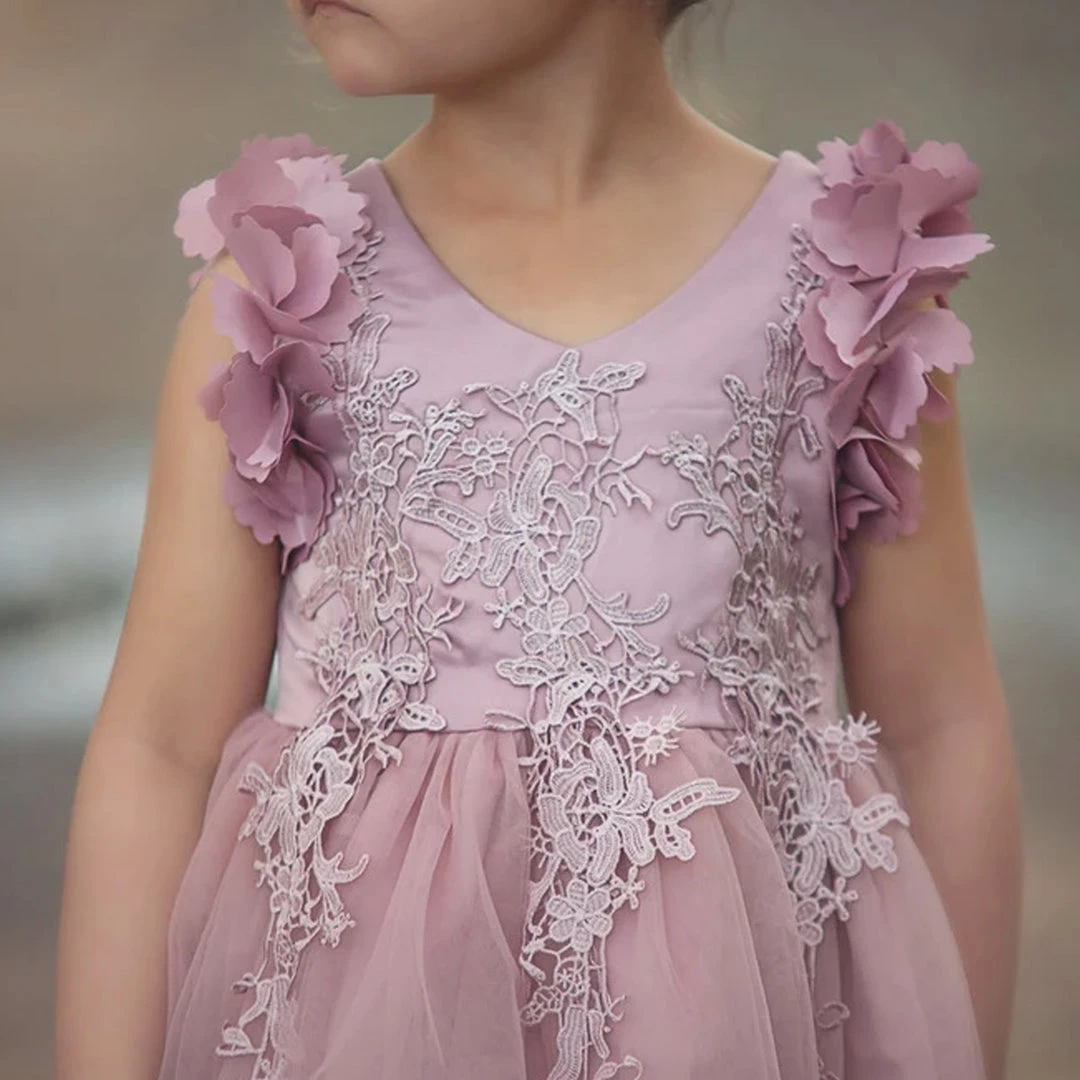 TRISH SCULLY GIRLS BIANCA DRESS ROSE