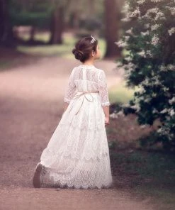 TRISH SCULLY HOME BELLA RAFAELA GOWN & BELT SET WHITE