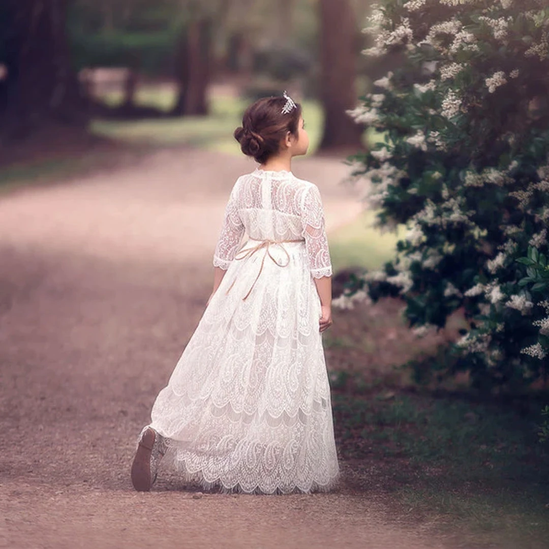 TRISH SCULLY HOME BELLA RAFAELA GOWN & BELT SET WHITE