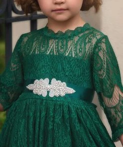 TRISH SCULLY HOME BELLA RAFAELA GOWN EMERALD GIRLS