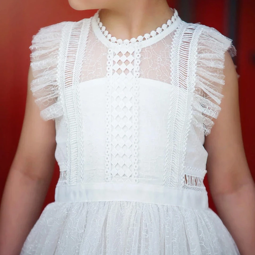 TRISH SCULLY HOME CLARISSA DRESS ANTIQUE WHITE