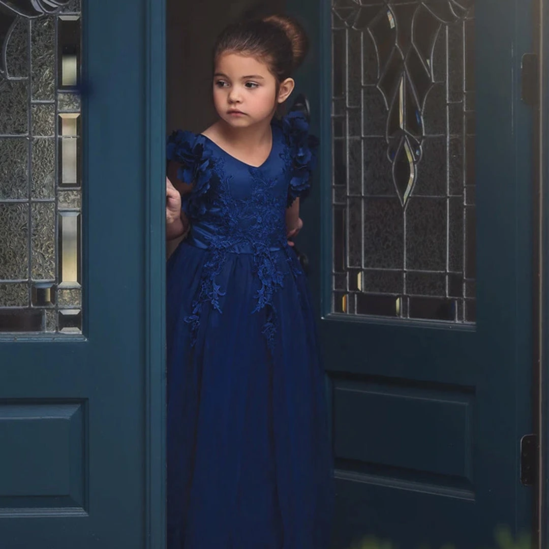 TRISH SCULLY BIANCA GOWN NAVY GIRLS