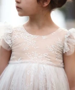 TRISH SCULLY HOME GIRLS CLARA GOWN BUTTERSCOTCH