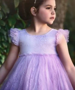 TRISH SCULLY HOME GIRLS CLARA GOWN LAVENDER